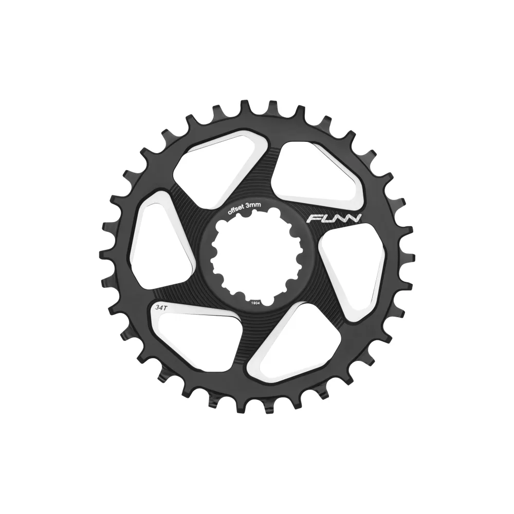 SOLO DX Kettenblatt 9/12V 34 Zähne aus Aluminium 7075 CNC Schwarz - Versatz 3mm FUNN