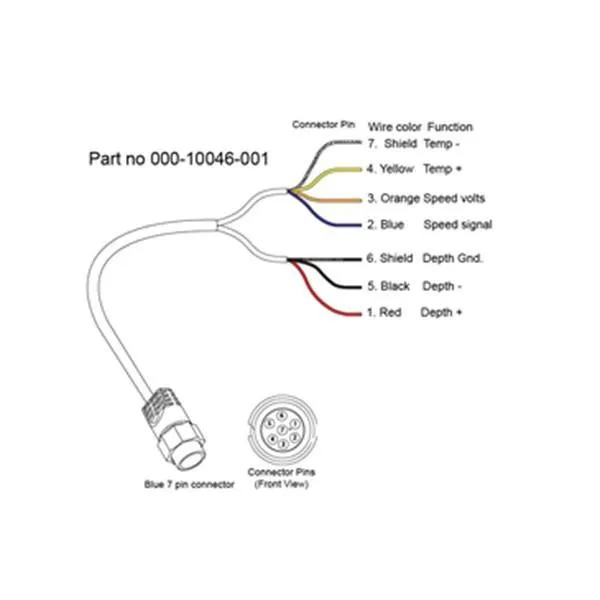 Geberkabel mit blauem 7-P-Stecker – lose Drähte