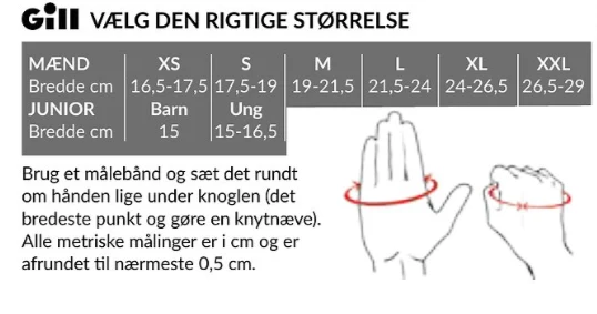 Gill, 7043 Segelhandschuhe mit Fingern, Schwarz/Grau, Größe L