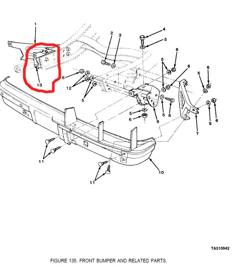 Halter Stossstange vorne rechts CUCV K5 + K30 Chevy