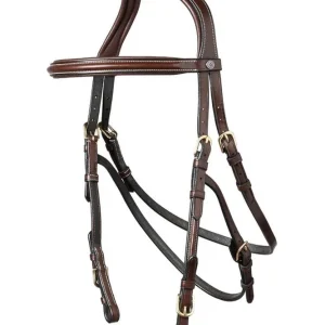 Hickstead Hackamore Bridle Brown/Gold V