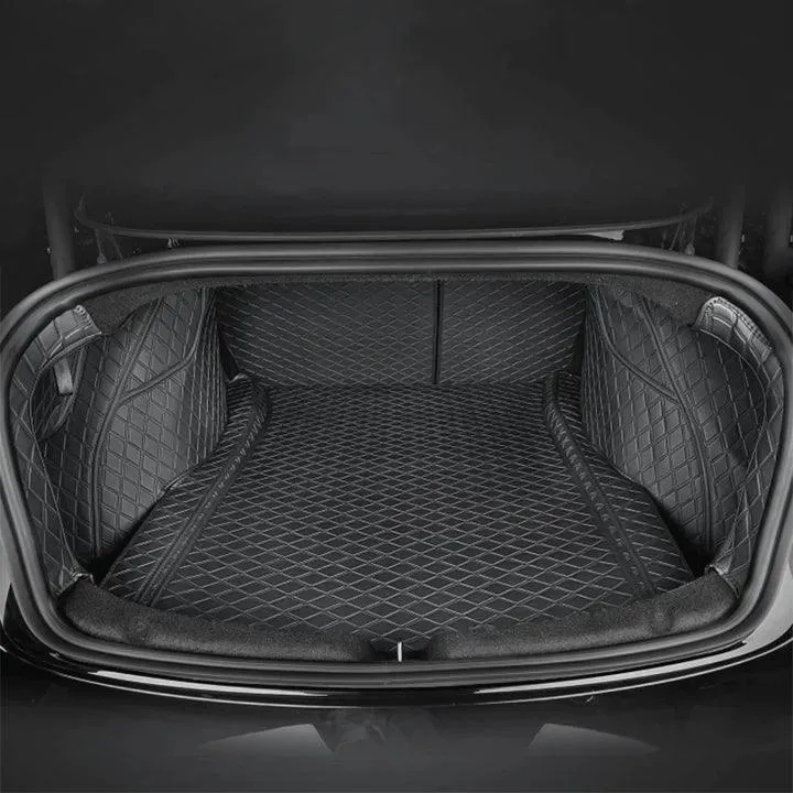Highland Premium Leder-Kofferraummatte für Tesla Model 3 - Vollkaskoschutz