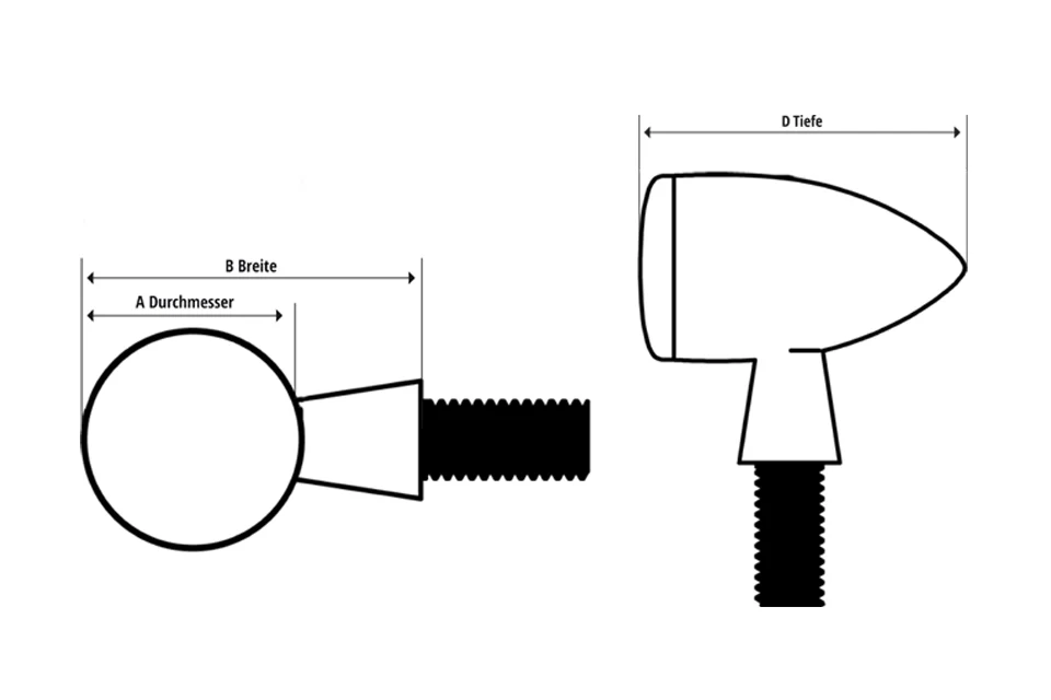 HIGHSIDER ATV / Quad Blinker Schwarz Klar Paar E-geprüft