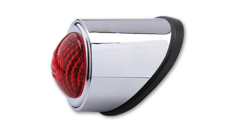HIGHSIDER smart LED-Rücklicht OLD SCHOOL TYP1, chrom, rotes Glas, E-gepr.