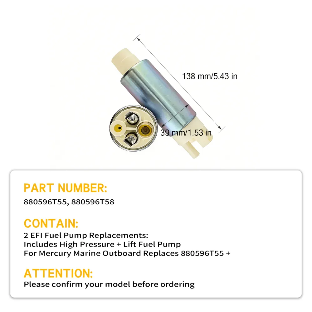 Hoch-Niederdruck-Doppelkraftstoffpumpe 880596T55 880596T58 Passend für Mercury Verado Außenbordmotor