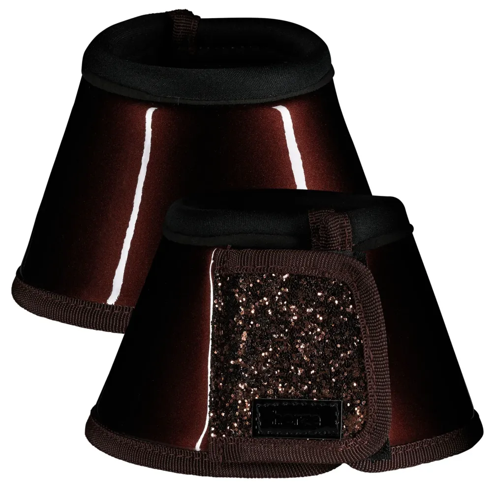 Hufglocken mit Glitzer Braun XL
