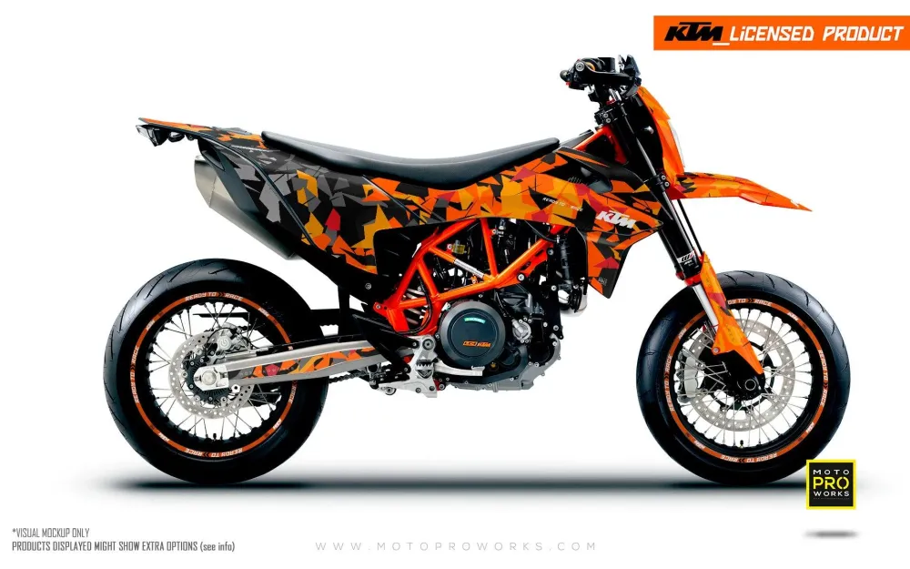 KTM 690 Enduro DEKOR - "Flake" (Orange/Schwarz)