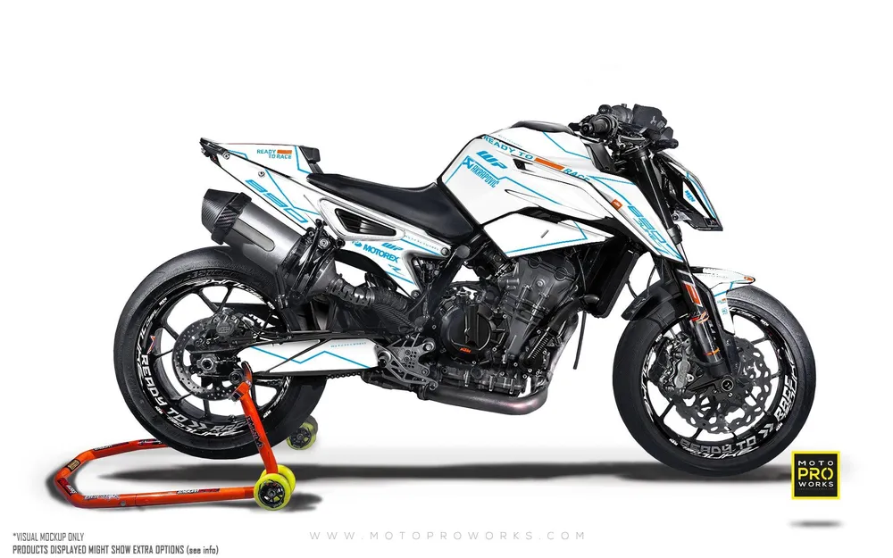 KTM 790/890 Duke DEKOR - "Vessel" (Weiß/Blau)