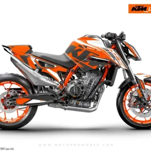 KTM 890 Duke R DEKOR - "Torque" (Weiß/Orange)