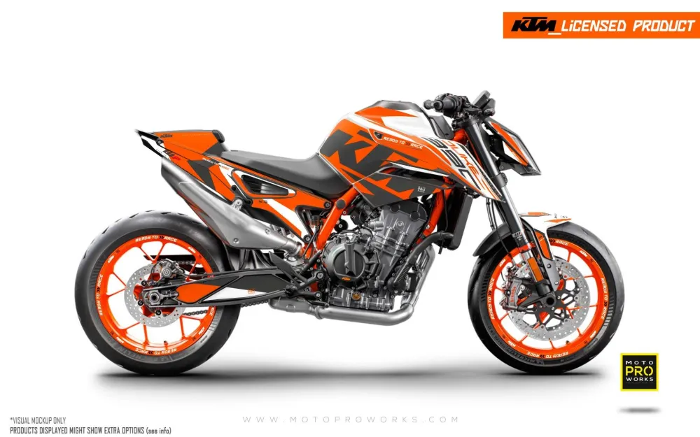 KTM 890 Duke R DEKOR - "Torque" (Weiß/Orange)