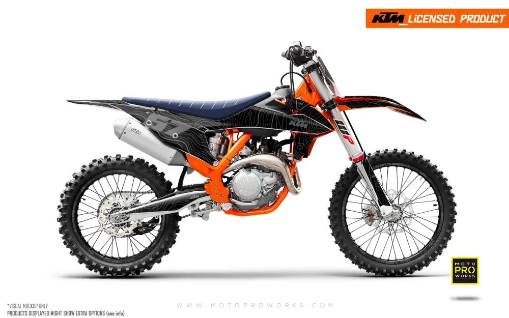 KTM XC / XC-F / XC-W DEKOR - "Topography" (Schwarz)