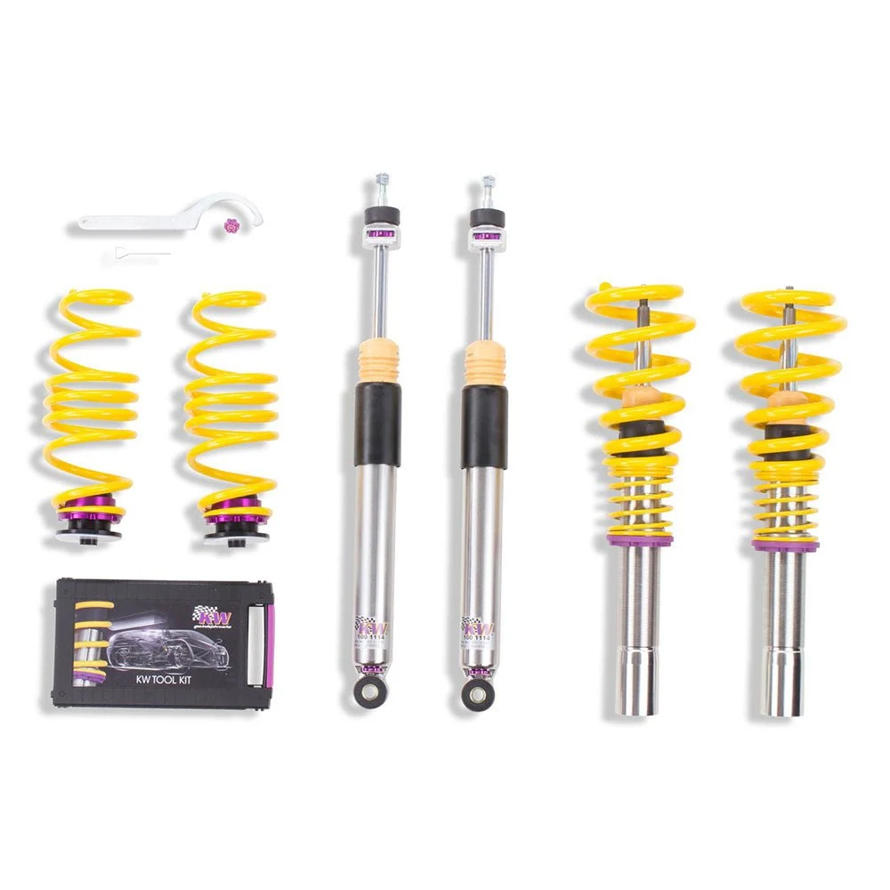 KW SUSPENSIONS Gewindefahrwerk V3 inox (mit Stilllegung für elektrische Dämpfer) passend für Skoda Enyaq MK4 Suv 5ac / 5az...