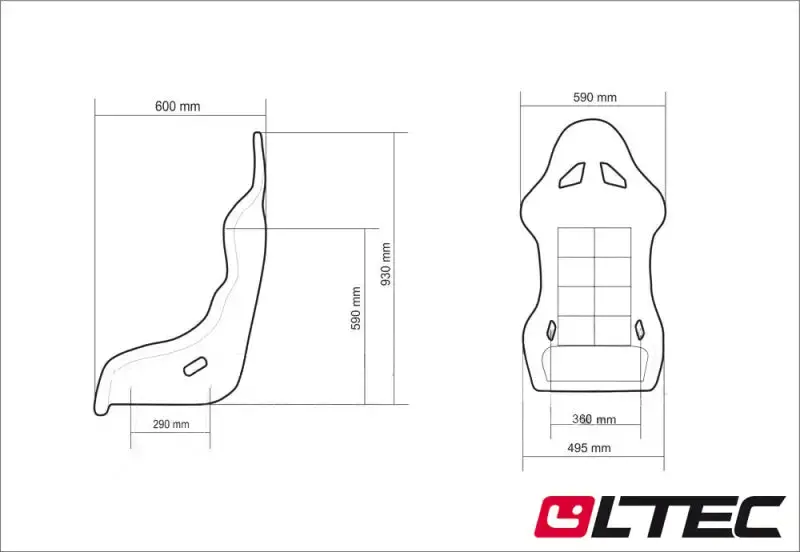 LTEC FIA SEAT LT-2 - Schalensitz - Schwarz