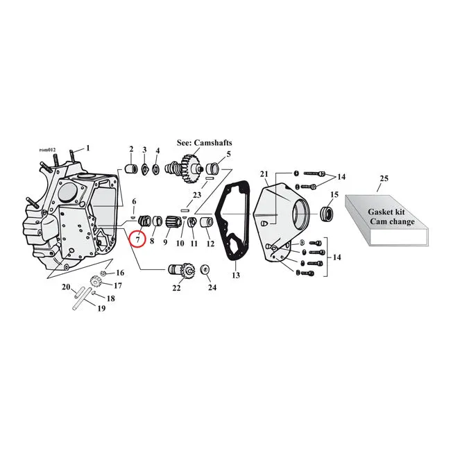 Antriebszahnrad, Ölpumpe. 6 Zähne für Harley-Davidson MCS