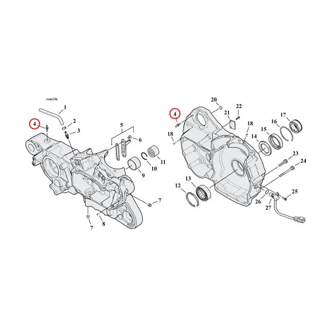 Bolzen, Masse für Harley-Davidson MCS