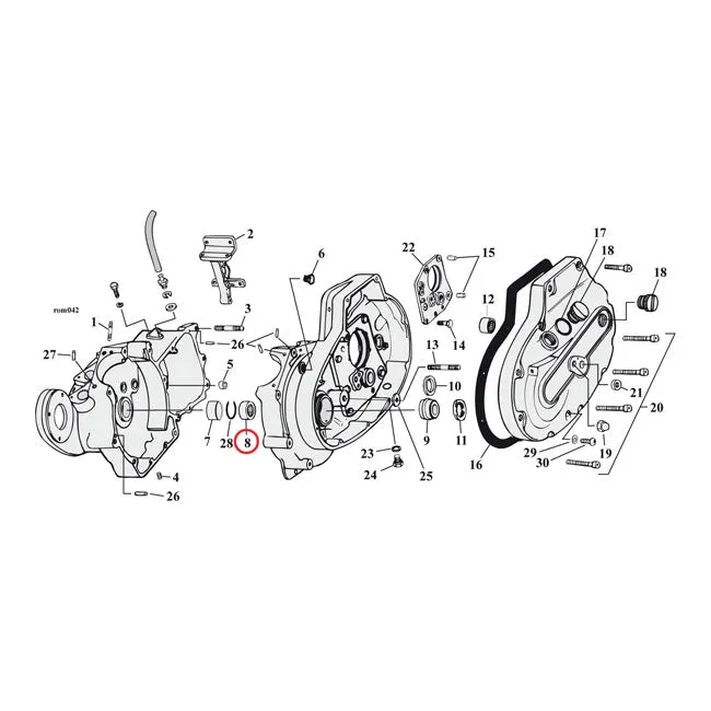 Lager, Ritzelwelle. Grün für Harley-Davidson MCS