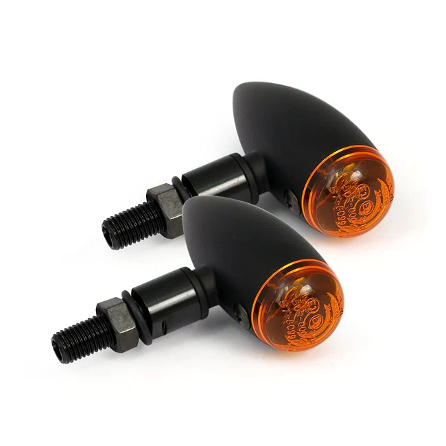 Micro Bullet Blinker, schwarz schlicht für Harley-Davidson MCS