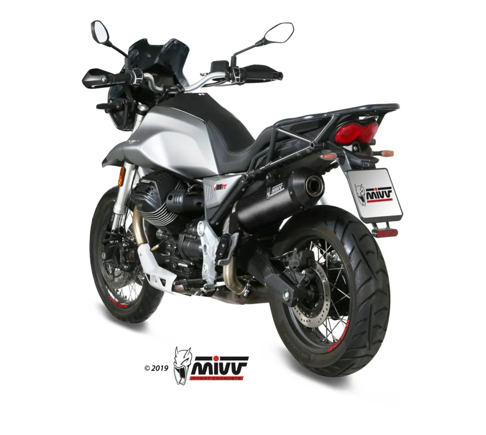 MIVV Oval Auspuff Carbon passend für MOTO GUZZI V85 TT 2019-2024