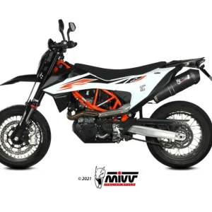 MIVV Oval Auspuff Edelstahl Schwarz passend für KTM 690 SMC R 2019-2024