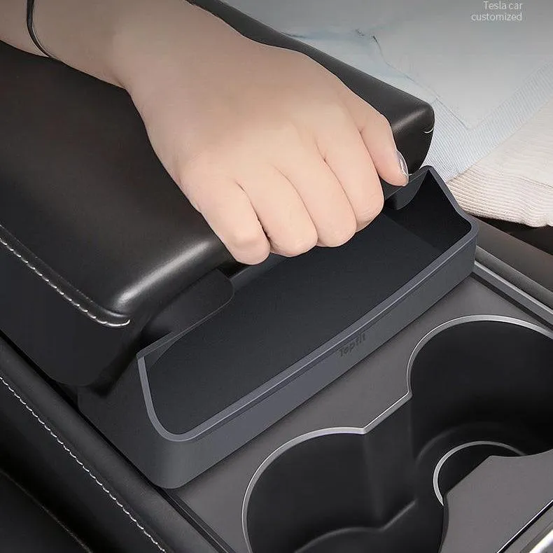 Model 3/Y Mittelkonsolen-Armlehnen-Brillenbox für Tesla (2021–2023).