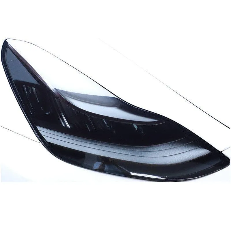 Model 3/Y Scheinwerfer Protector Film-TPU Rauch Schwarz Scheinwerfer Zubehör 1 Paar Für Tesla (2017–2023)