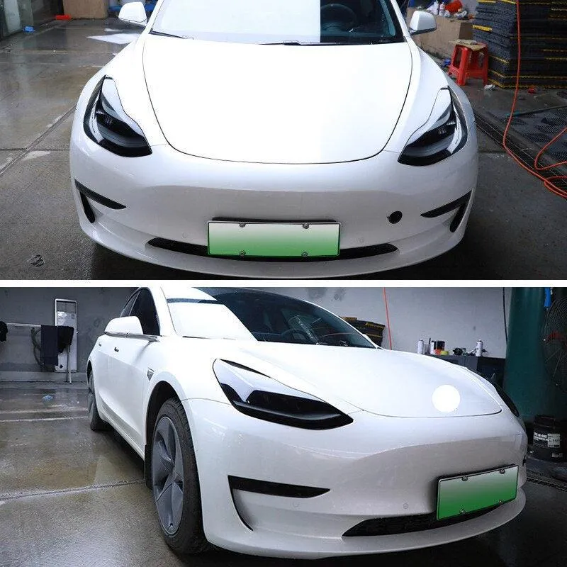 Model 3/Y Scheinwerfer Protector Film-TPU Rauch Schwarz Scheinwerfer Zubehör 1 Paar Für Tesla (2017–2023)