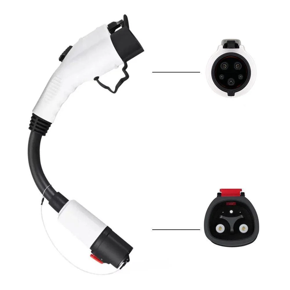 Model S/X/3/Y auf J1772 Adapter-Ladegerät, 60 Ampere / 250 V AC max., für Level 1 - Level 2 Laden, IP44 wetterfest für Tesla
