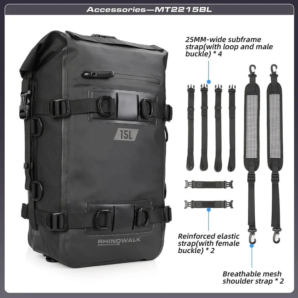 Motorradtasche 15 L, "Rhinowalk" zuverlässig, wasserdicht und strapazierfähig