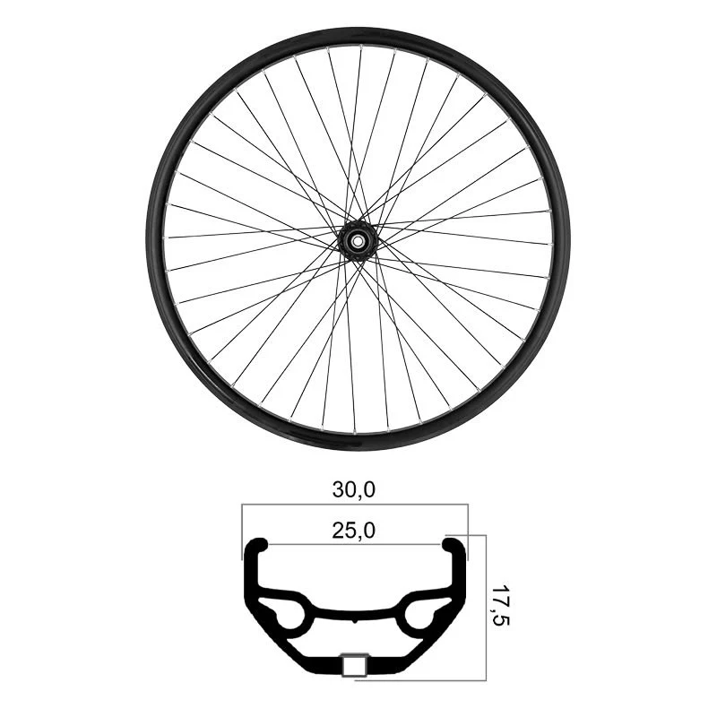 Hinterrad 27,5"x25mm MTB Tubeless Ready Shimano 10/11/12V Scheibe MVTEK