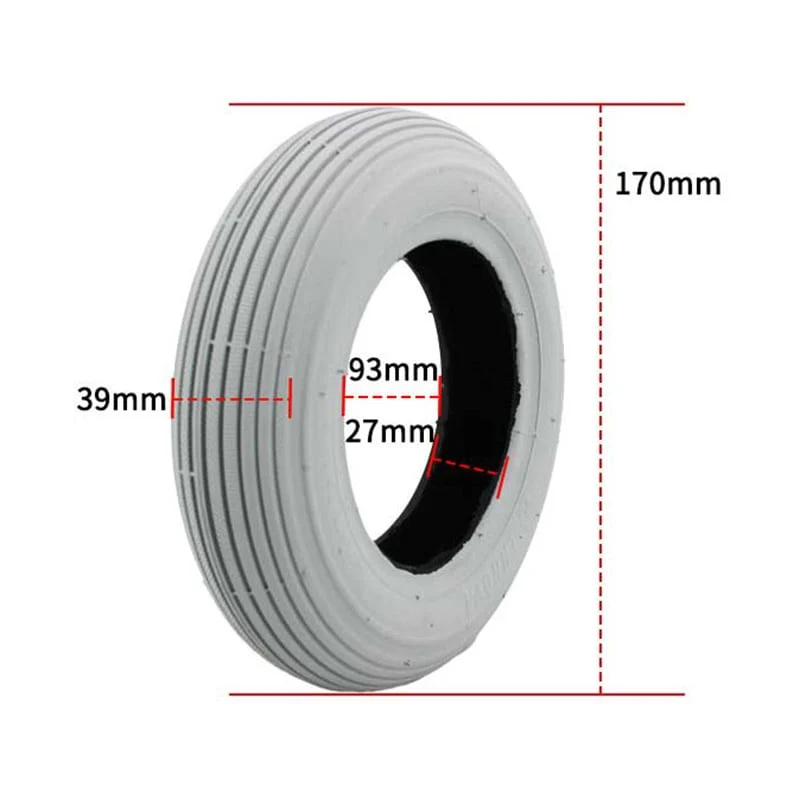 Reifen 7x1,3/4 ROLLSTUHL H-406 Tube Type Grau Basic MVTEK