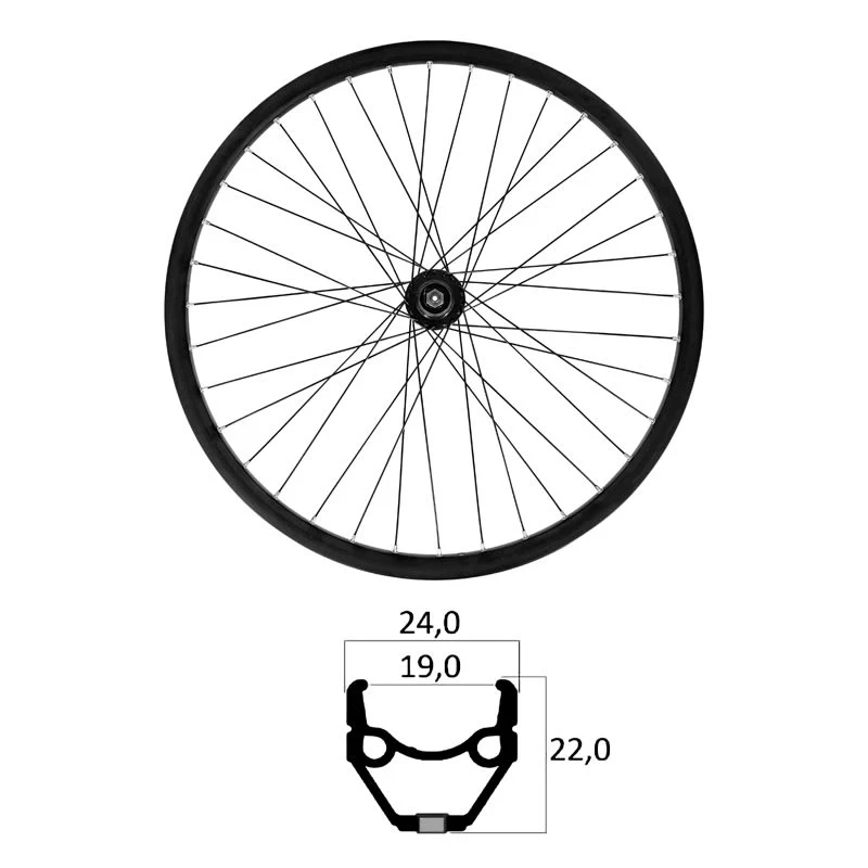 Vorderrad 28" x 1,75 E-BIKE TLR V-Brake Lager MVTEK