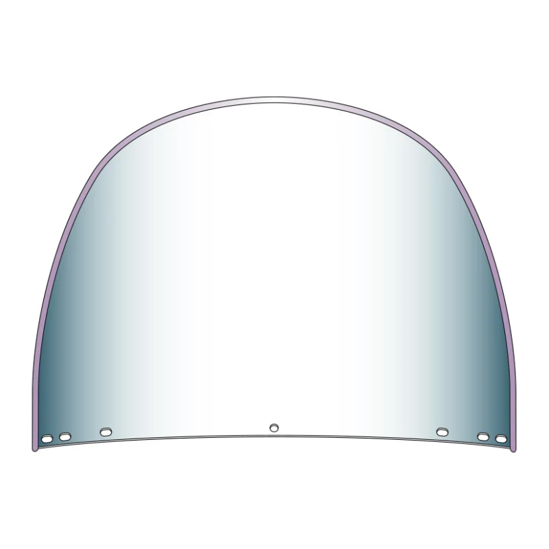 National Cycle Heritage Standard Top Rounded Replacement Beaded Windshield 5 Bolt - Clear