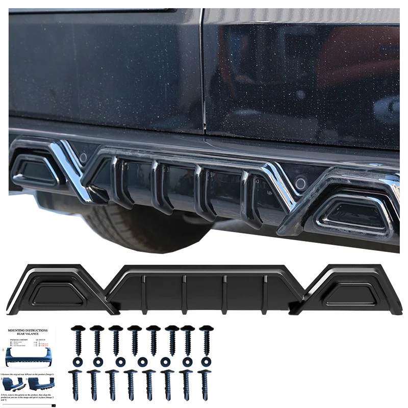 OneWay, Bagkofanger Diffuser - Glossy Sort - Passer til VW Transporter T7 & Ford Transit Custom