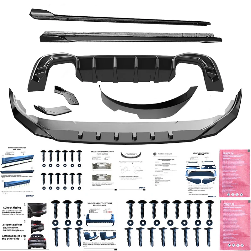 Oneway Complete body kit suitable Volkswagen Golf VIII HB 3/5-doors 2020-2024 excl. GTi/GTD/GTE/R/R-Line - Gloss black
