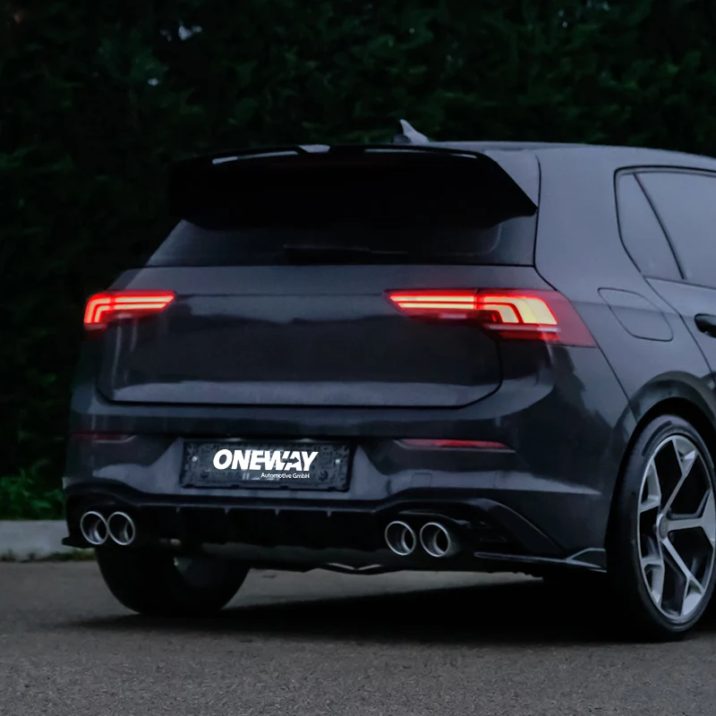 Oneway Rear Diffuser suitable Volkswagen Golf VIII HB 3/5-doors 2020-2024 & FL 2024- excl. GTi/GTD/GTE/R/R-Line - Gloss black