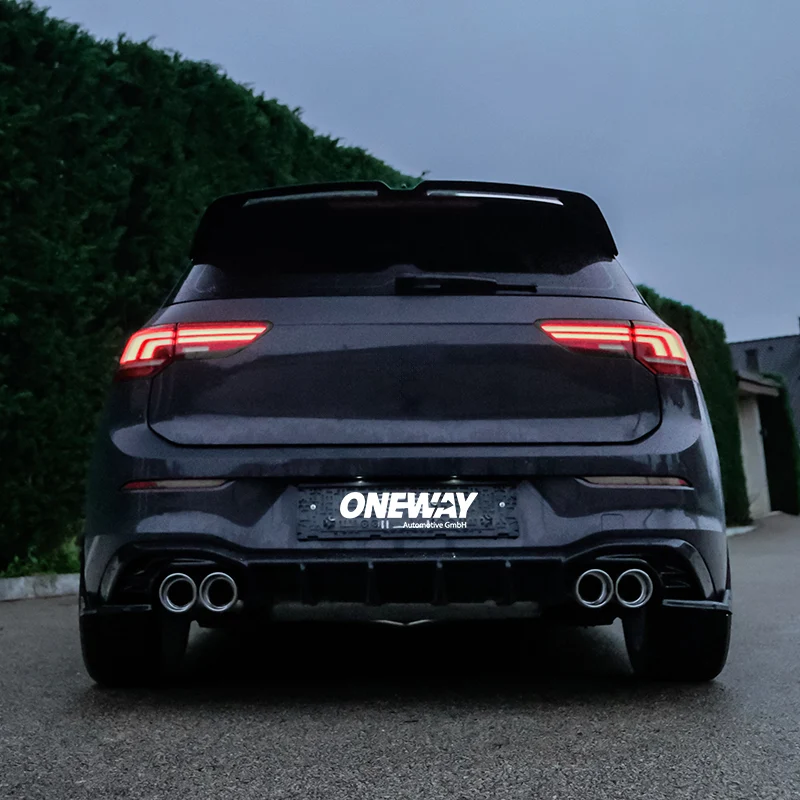 Oneway Rear Diffuser suitable Volkswagen Golf VIII HB 3/5-doors 2020-2024 & FL 2024- excl. GTi/GTD/GTE/R/R-Line - Gloss black