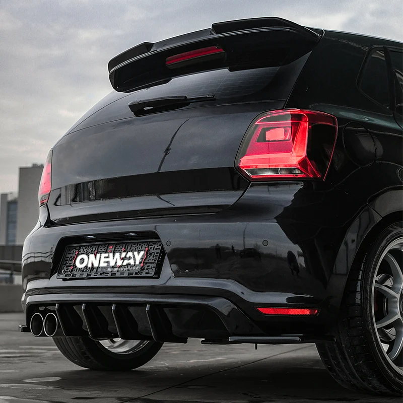 Oneway Roof Spoiler (Cap) suitable Volkswagen Polo 6R GTi/R-Line 2009-2014 - Gloss black
