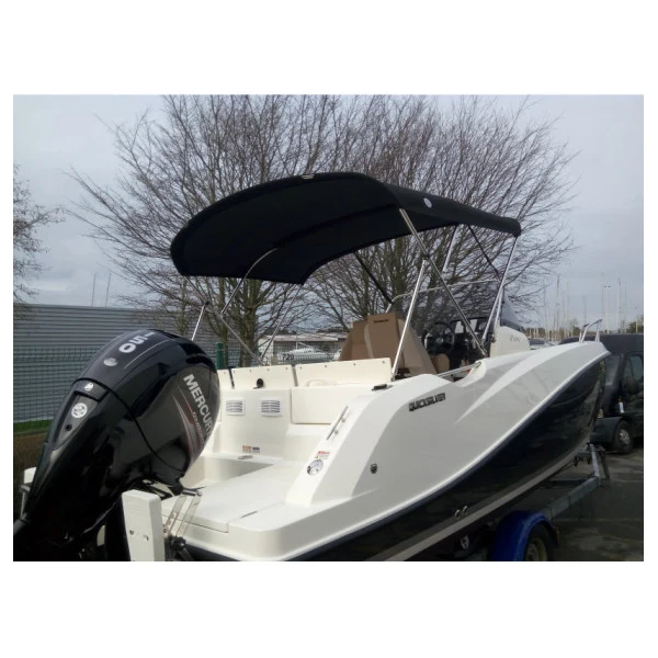 Original Quicksilver 595 Edelstahl-Bimini mit schwarzem Canvas - VK_QS595KO191