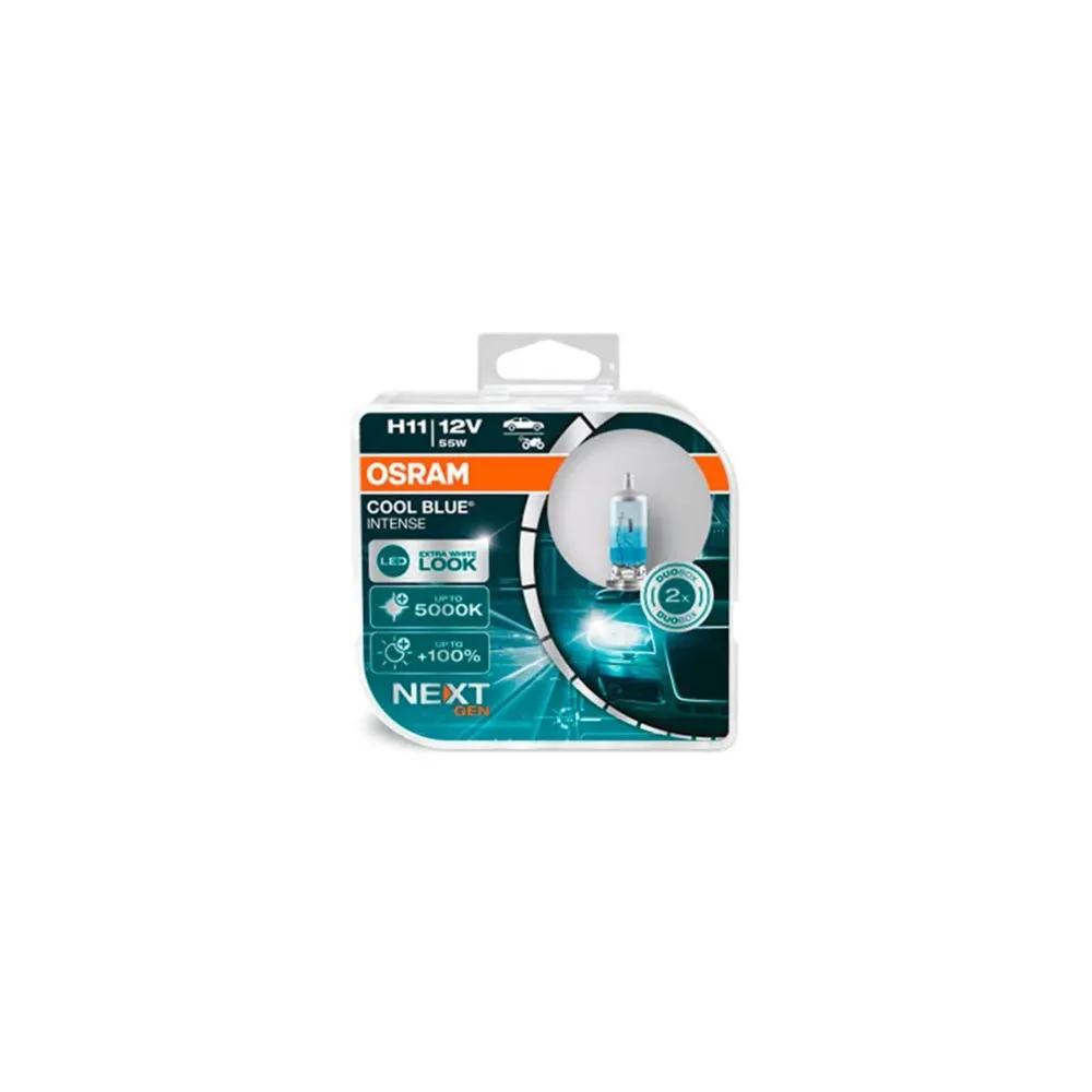 Osram COOL BLUE INTENSE H11, +100% mehr Helligkeit, bis zu 5.000K, Halogen-Sc...