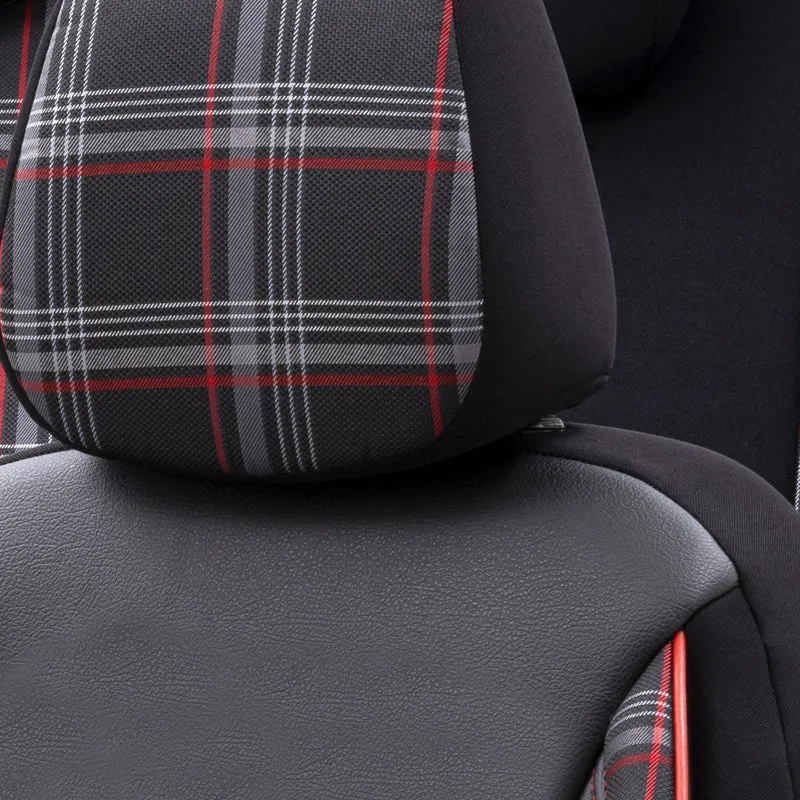 otoM, Universelle Stoff Sitzbezüge Sports Schwarz/Grau/Rot - 11-Teilig- - passend für Side-Airbags, Schaumgummi, Textil, G...