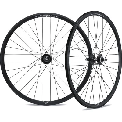 Paar schwarze Flipflop-Laufräder Fahrrad Fixie 28 X-Press Miche