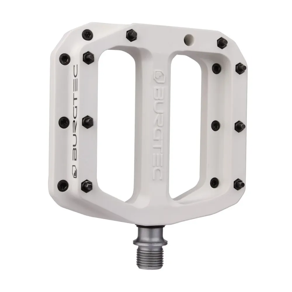 Pedale flach BURGTEC MK4 Composite Damn Right White Silber