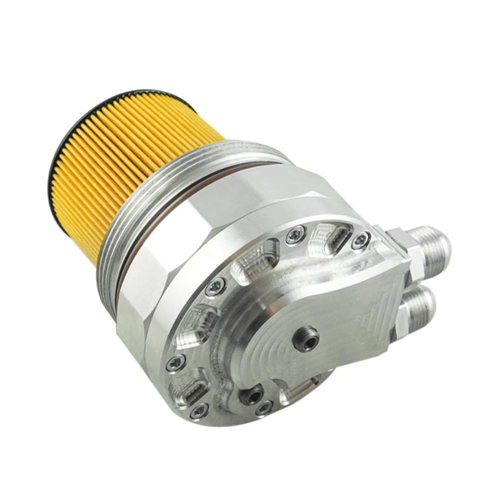 PMC MOTORSPORT Cooling Ölfilter Deckel passend für BMW M52 M54 (externer Ölkühler / 2 Sensoranschlüsse)