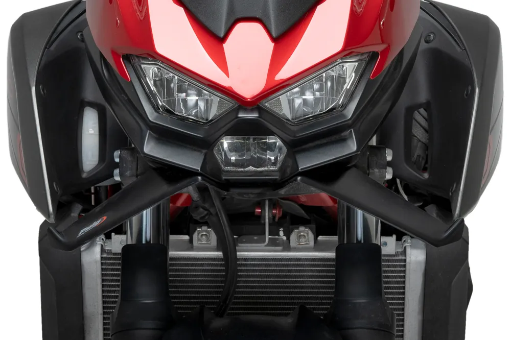 PUIG Downforce Naked Front Spoiler | mit ABE | matt-schwarz | passend für Kawasaki Z500 / SE - Modelle (2024-2026)