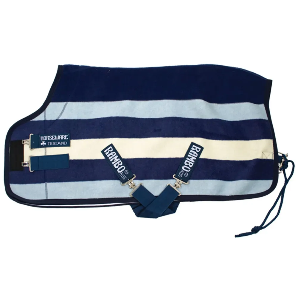 Rambo Deluxe Fleece pony grossen Dark Blue/Beige/Blue 125