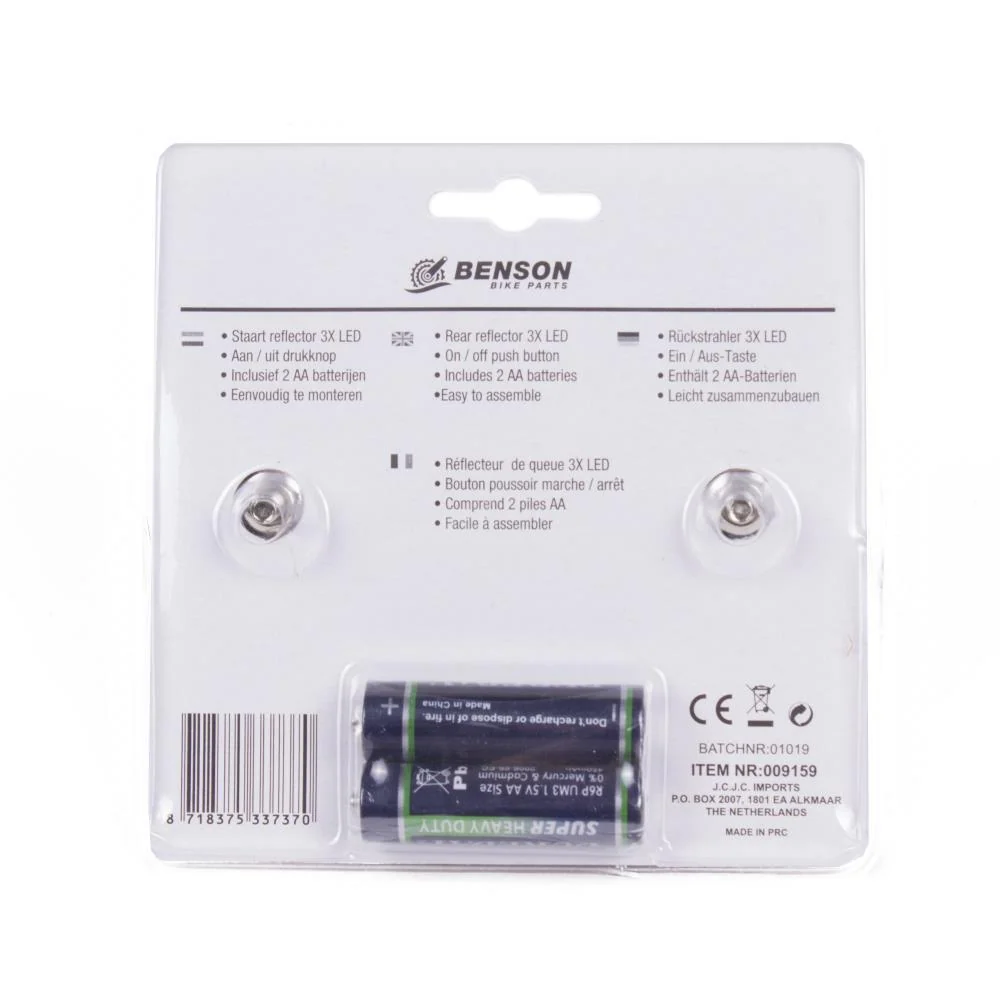 Rückreflektor 3 x LED + Batterie