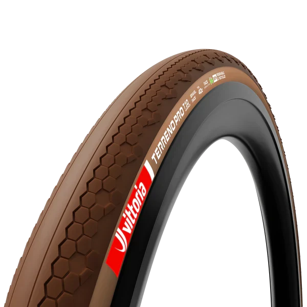 Reifen VITTORIA TERRENO PRO T10 Hardpack Gravel Race 700x45c Tubeless Ready Weich Braun