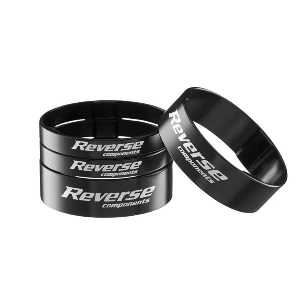 REVERSE COMPONENTS Aluminium Ultra-Light 1"1/8 Schwarz Lenkkopf Distanzstück Set