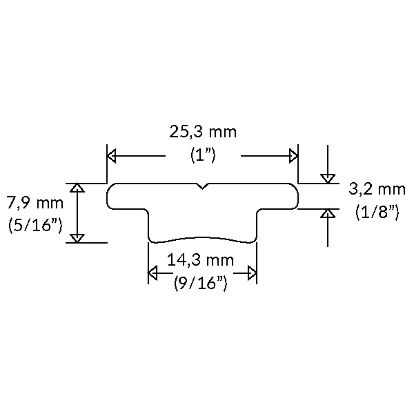 Ronstan, Genuaschiene, schwarz, 25 mm, 3 m, Serie 25