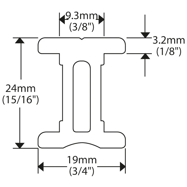 Ronstan, I-Schiene 19 mm, 1m, 996 mm